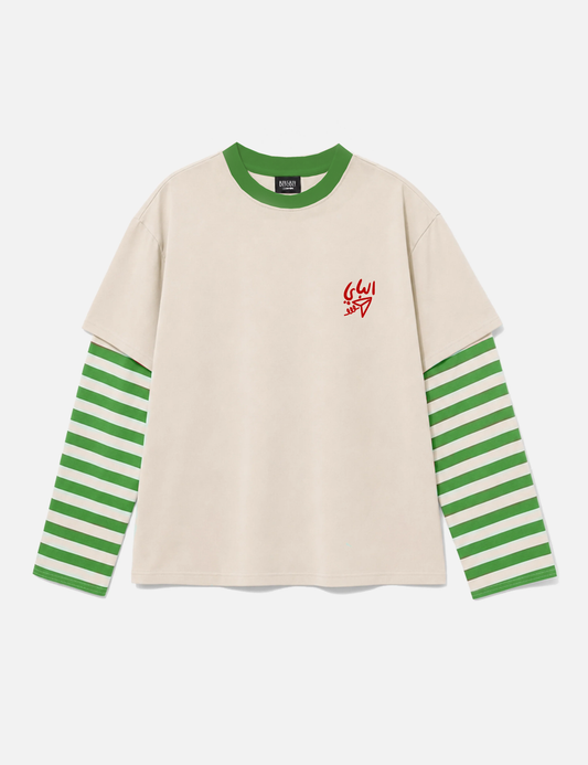 Nisf warka green striped