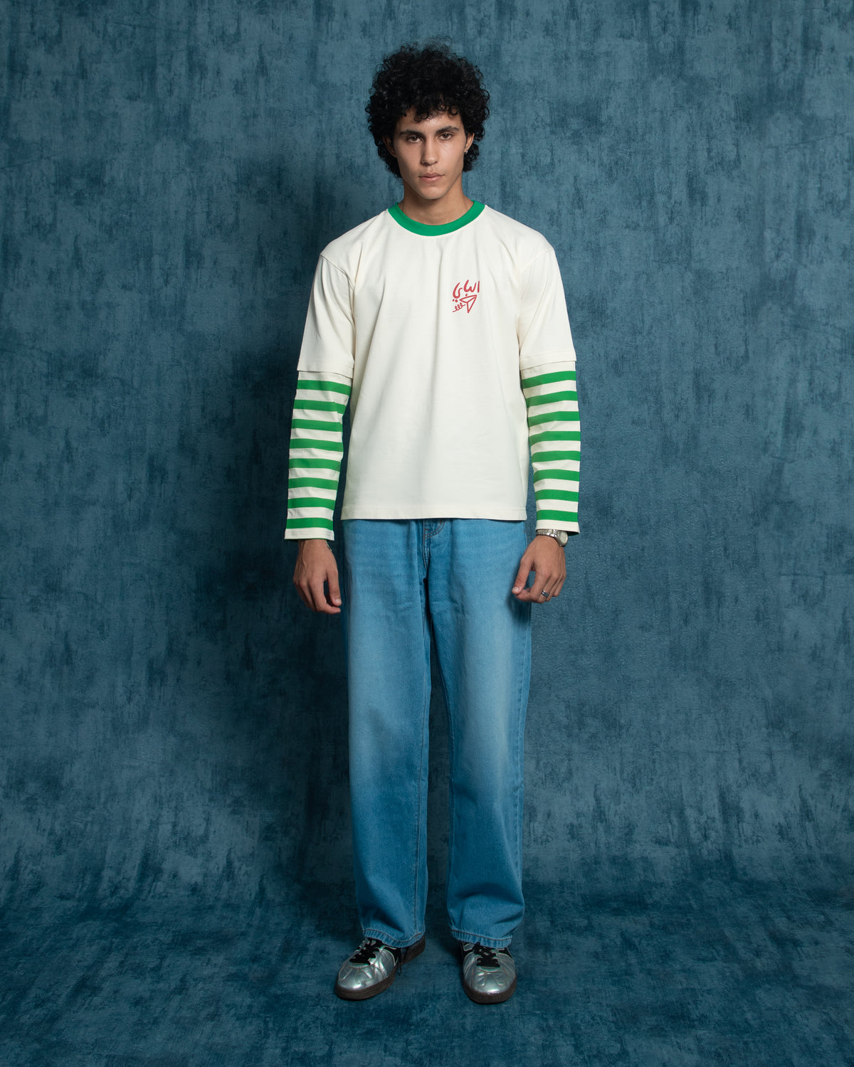 Nisf warka green striped