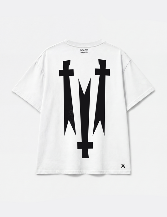 Triple Swordies tee white