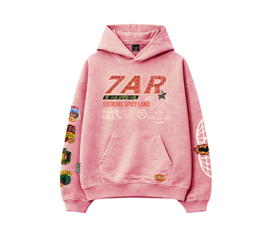 Washed 7ar Hoodie Pink