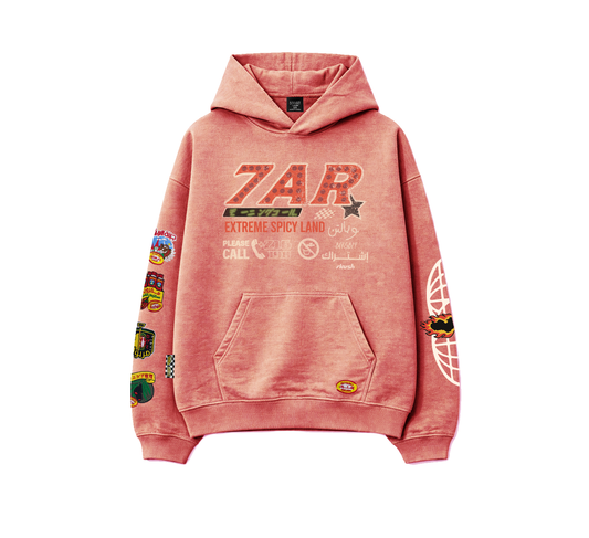 Washed 7ar Hoodie Red